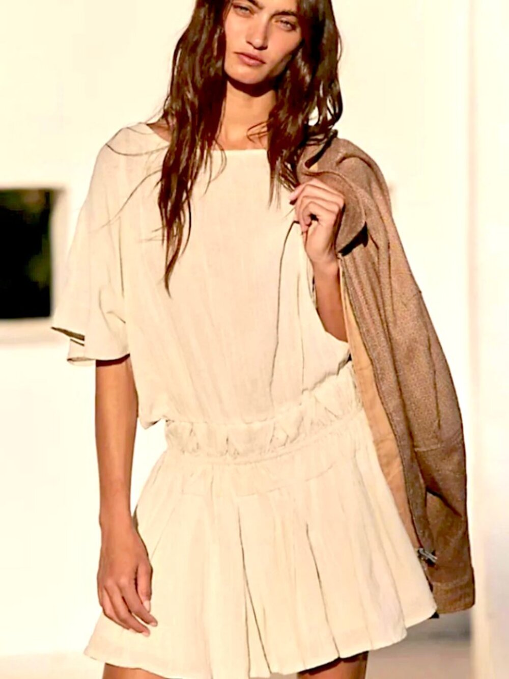 Free People Women's Sutton Mini Dress In Silver Green - Size Medium  NWT
